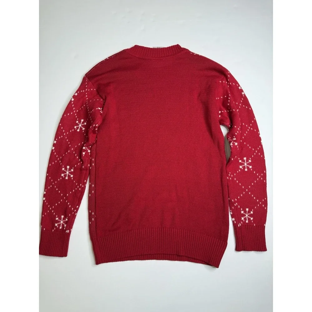 Hello Kitty Women's Christmas Red White Snowflake Sweater Size Extra Small XS